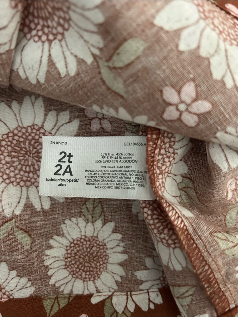 Carter's Sunflower Print Ruffle Strap Dress - Picture 5 of 5